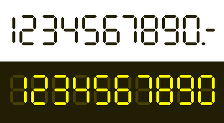 Flat design vector digital numbers set isolated on white and black background.のイラスト素材
