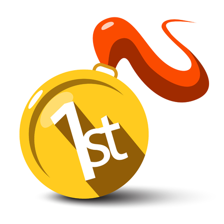 Gold Medal Vector Flat Design Symbolのイラスト素材