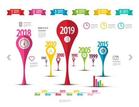 Business Report Timeline Infographic Vector Designのイラスト素材