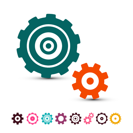 Cog Gear Icons Set. Vector Cogs, Gears Symbols Isolated on White Background.のイラスト素材