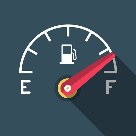 Full Fuel Icon. Vector Flat Design Gasoline Dashboard Symbol.のイラスト素材