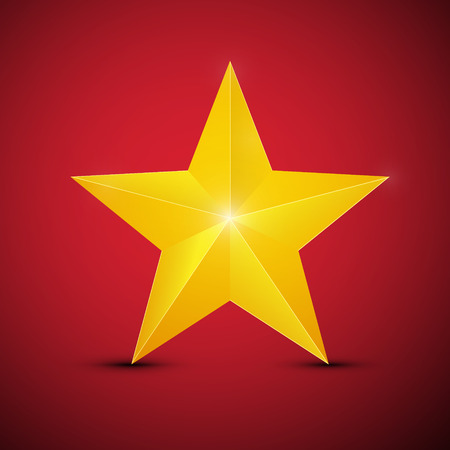 Gold Star on Red Background Vector Symbolのイラスト素材