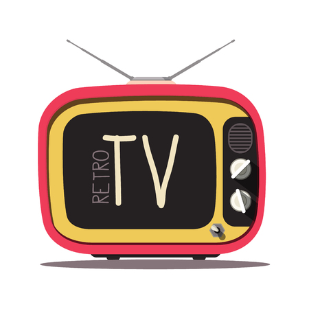 Retro TV. Vector Vintage Television Isolated on White Background.のイラスト素材