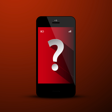 Question Mark Symbol on Mobile Phone Screenのイラスト素材