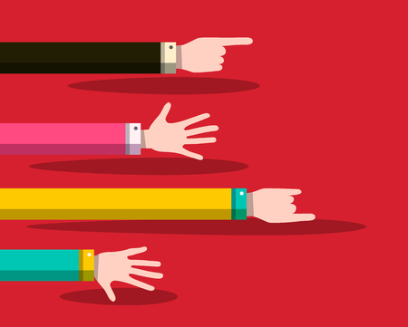 Human Hands Vector Flat Design Illustrationのイラスト素材