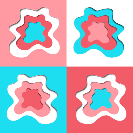 Abstract Vector Paper Cut Shapes Setのイラスト素材
