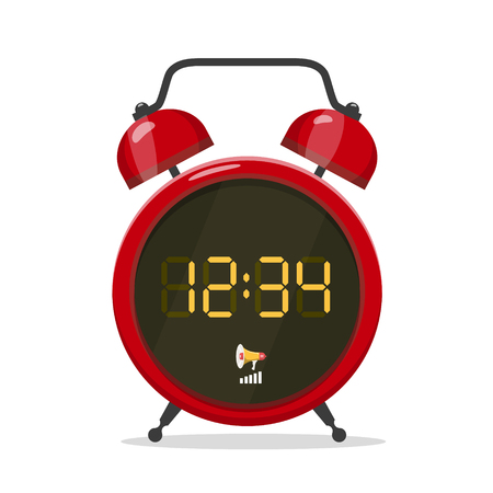 Analog Style Alarm Clock with Digital Displayのイラスト素材