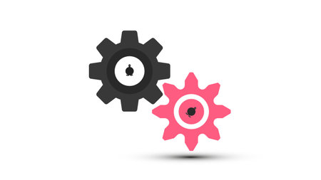 Cogs - Gears Isolated on White Background - Vectorのイラスト素材