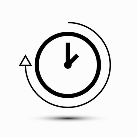 Clock Icon with Arrow - Vector Time Symbolのイラスト素材