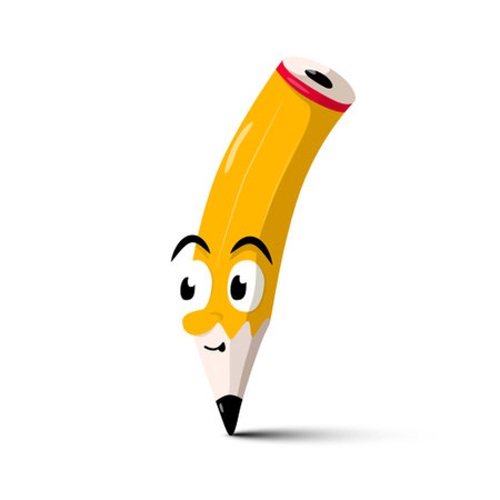 Pencil character vector illustration isolated on white backgroundのイラスト素材