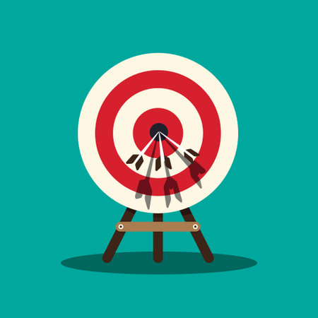 Bullseye with arrows - vector target icon, success in business symbolのイラスト素材