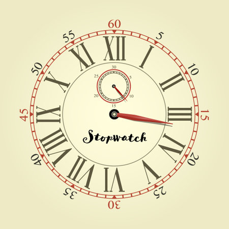 Stopwatch vector illustration - clock with roman numbersのイラスト素材