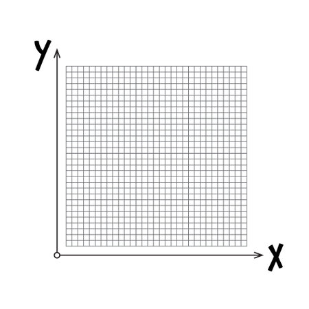 Empty graph with x and y axis and gridのイラスト素材
