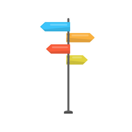 Colorful blank guidepost isolated on white background - vectorのイラスト素材