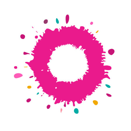 Pink splash - stain, creative shape  isolated on white background, vectorのイラスト素材