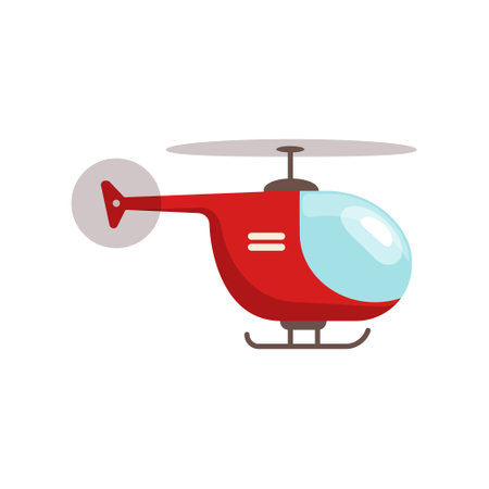 Helicopter icon - red chopper vector symbolのイラスト素材