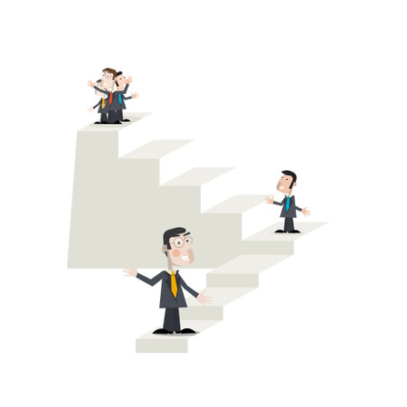 Business people on stairs - success concept, vectorのイラスト素材