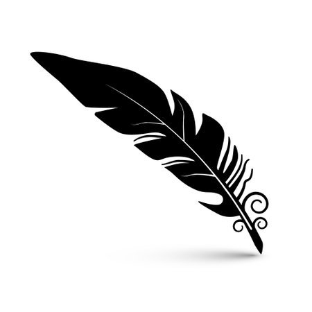 Feather icon usable as pen isolated on white background - vectorのイラスト素材