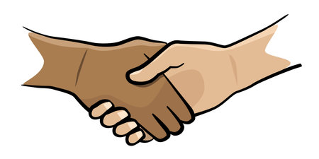 Handshake symbol - friendship concept, deal iconのイラスト素材