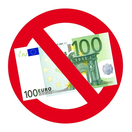 No acceptance of 100 Euro notesの写真素材