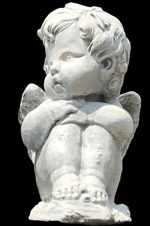 Cupid statue stone crop backgroundの写真素材