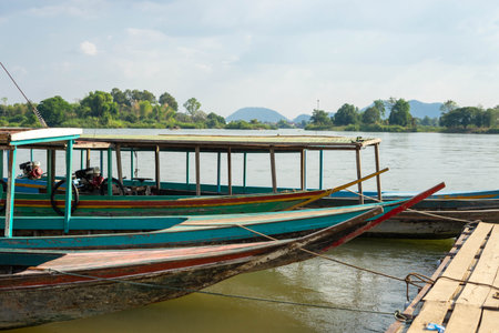 Board on the water  Mekong river