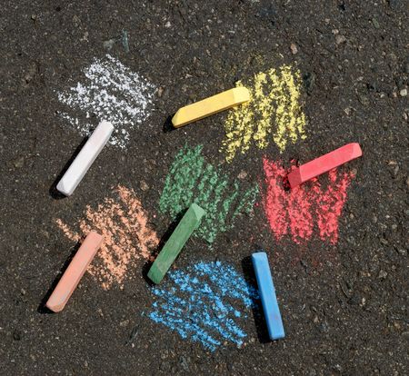 color crayon at  asphaltの写真素材