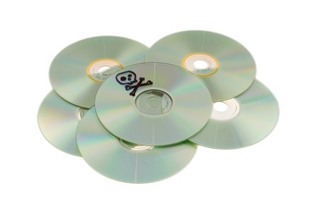 compact disk, optical storage, on whiteの写真素材