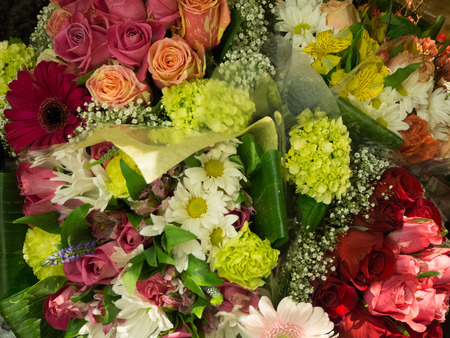Bouquets of flowers for sale in the flower shopの写真素材