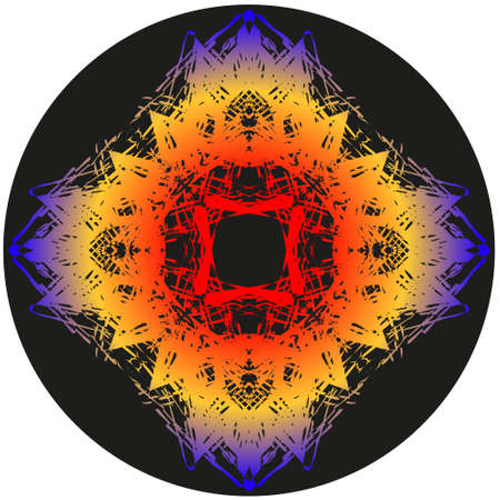 a vector circle psychodelic geometric mandala artのイラスト素材