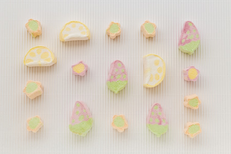 Pastel colored marshmallowsの写真素材
