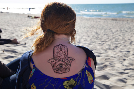 henna tattoo mehendy on hand mandala