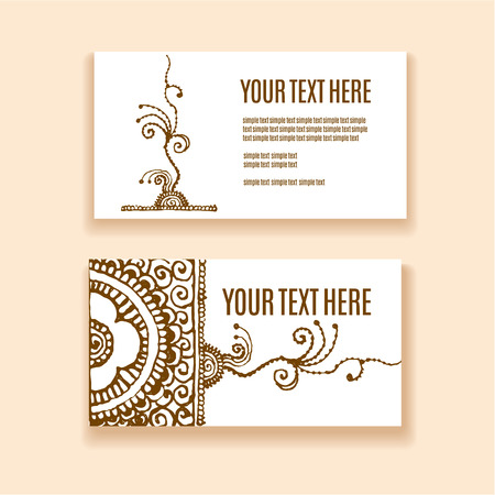 Vector floral illustration with indian ornament. Lace pattern for invitation or greeting cardのイラスト素材