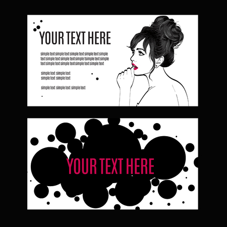 vector illustration of a woman in a retro style wearing a skirt and blouse. copy spaceのイラスト素材