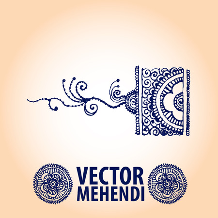 vector set : illustration mehendi, henna tattooのイラスト素材