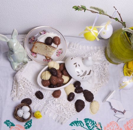 Sweet easter still lifeの写真素材