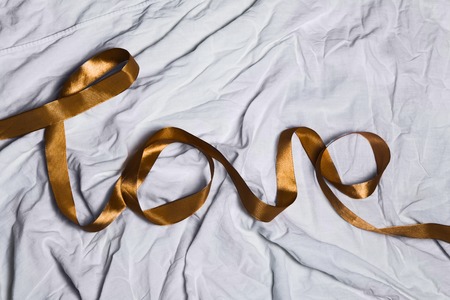 ribbon lined with the word loveの写真素材