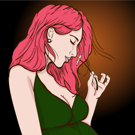Vector illustration of Pregnant woman copy spaceのイラスト素材