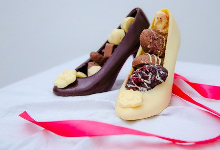 chocolate handmade shoeの写真素材