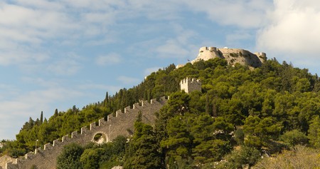 Panoramic View of the Spanish Fort on Hvar Island, Croatiaの写真素材
