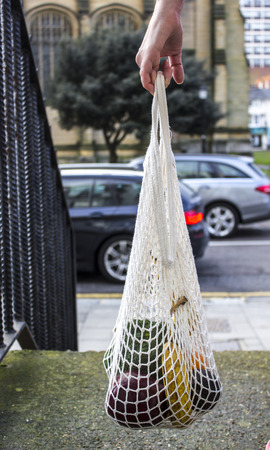 Holding Net Shopping Bagの写真素材