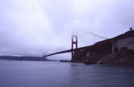 San Francisco landmark - Golden Gate bridgeの写真素材