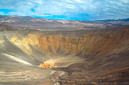 Ubehebe Crater is a large volcanic crater located at the north tip of the Cottonwood Mountainsの写真素材