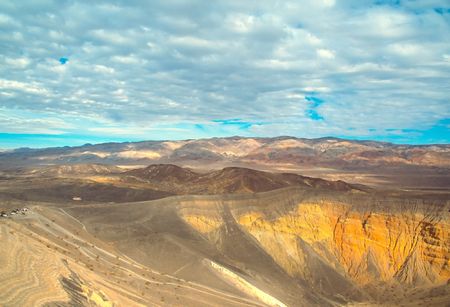 Ubehebe Crater is a large volcanic crater located at the north tip of the Cottonwood Mountainsの写真素材