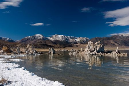 Mono Lake is an alkaline and hypersaline lake in Californiaの写真素材