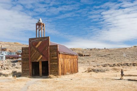 Bodie, California is a ghost town east of the Sierra Nevada mountain range in Mono County, Californiaの写真素材