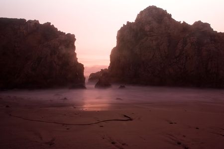 Pfeiffer Beach SP in Big Sur, Californiaの写真素材