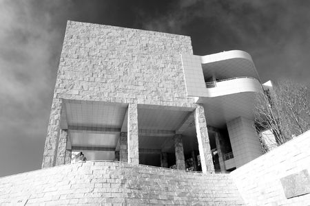 The Getty Center is located on a hill in Brentwood, Los Angeles, California overlooking Interstate...