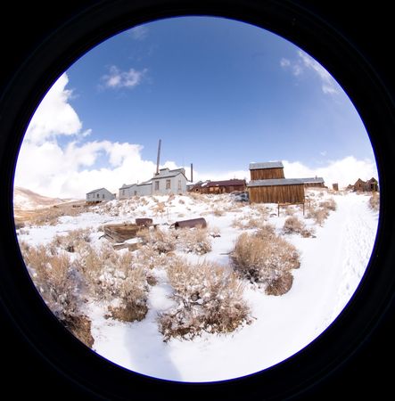 Bodie, a ghost town on the eastern slope of the Sierra Nevada mountain range in Mono County, Californiaの写真素材