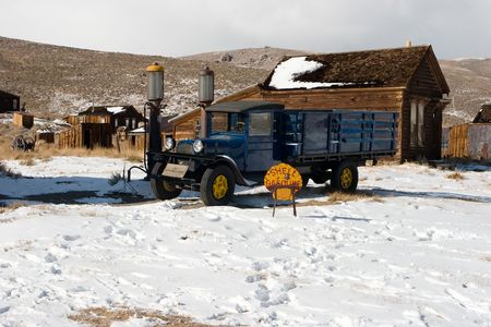 Bodie, a ghost town on the eastern slope of the Sierra Nevada mountain range in Mono County, Californiaの写真素材